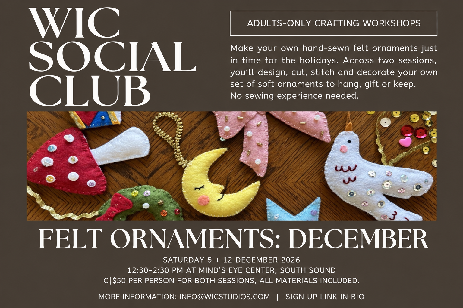 WIC Social Club: Felt Ornaments