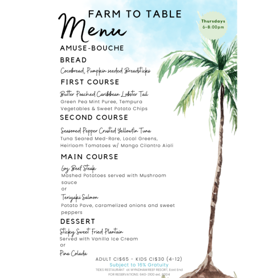 Farm to Table at Tides Restaurant