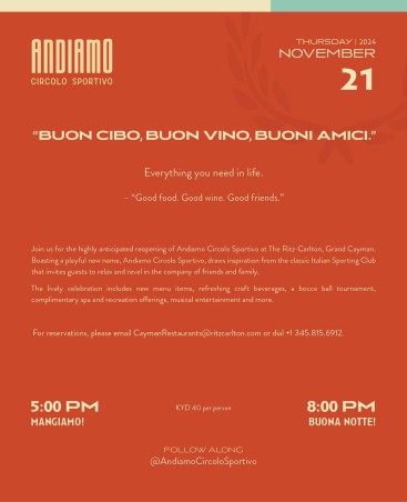 Andiamo Circolo Sportivo Grand Re-Opening