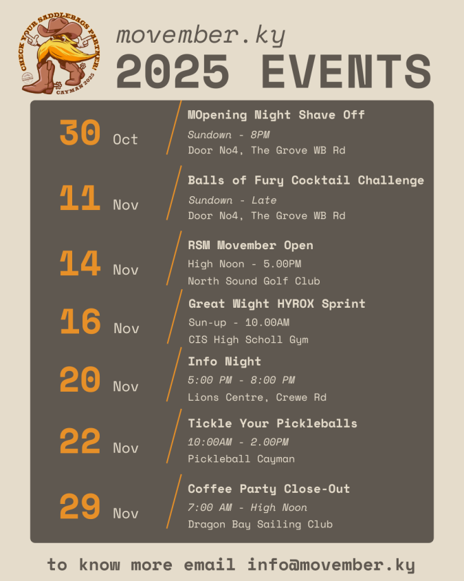 Updated Movember Calendar
